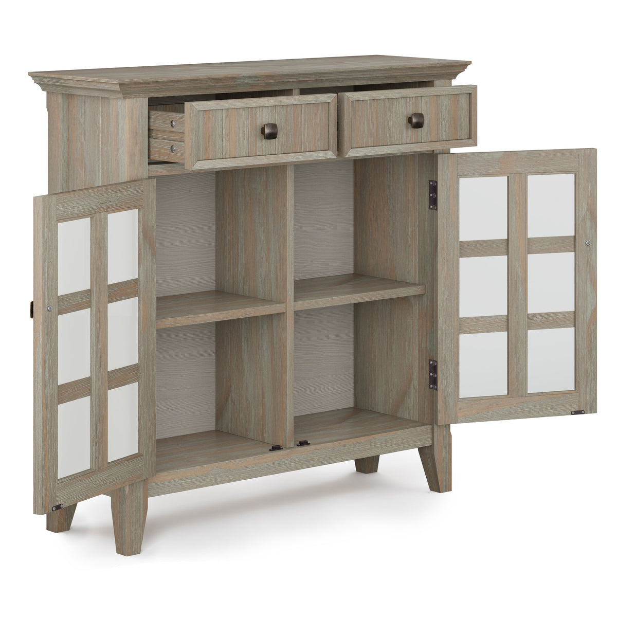 Acadian 36-Inch Wide Solid Wood Entryway Storage Cabinet in Distressed
