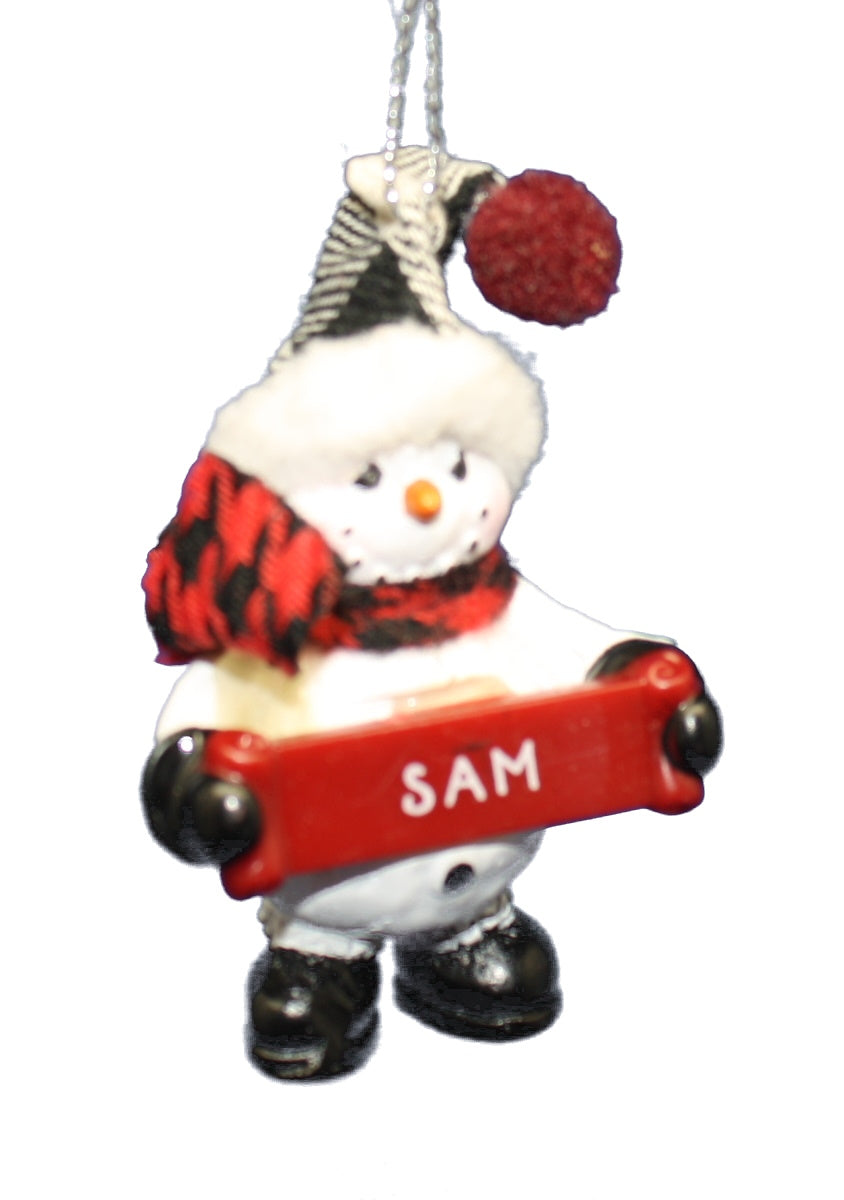 Cozy Snowman Ornament (Letters S - Z) -