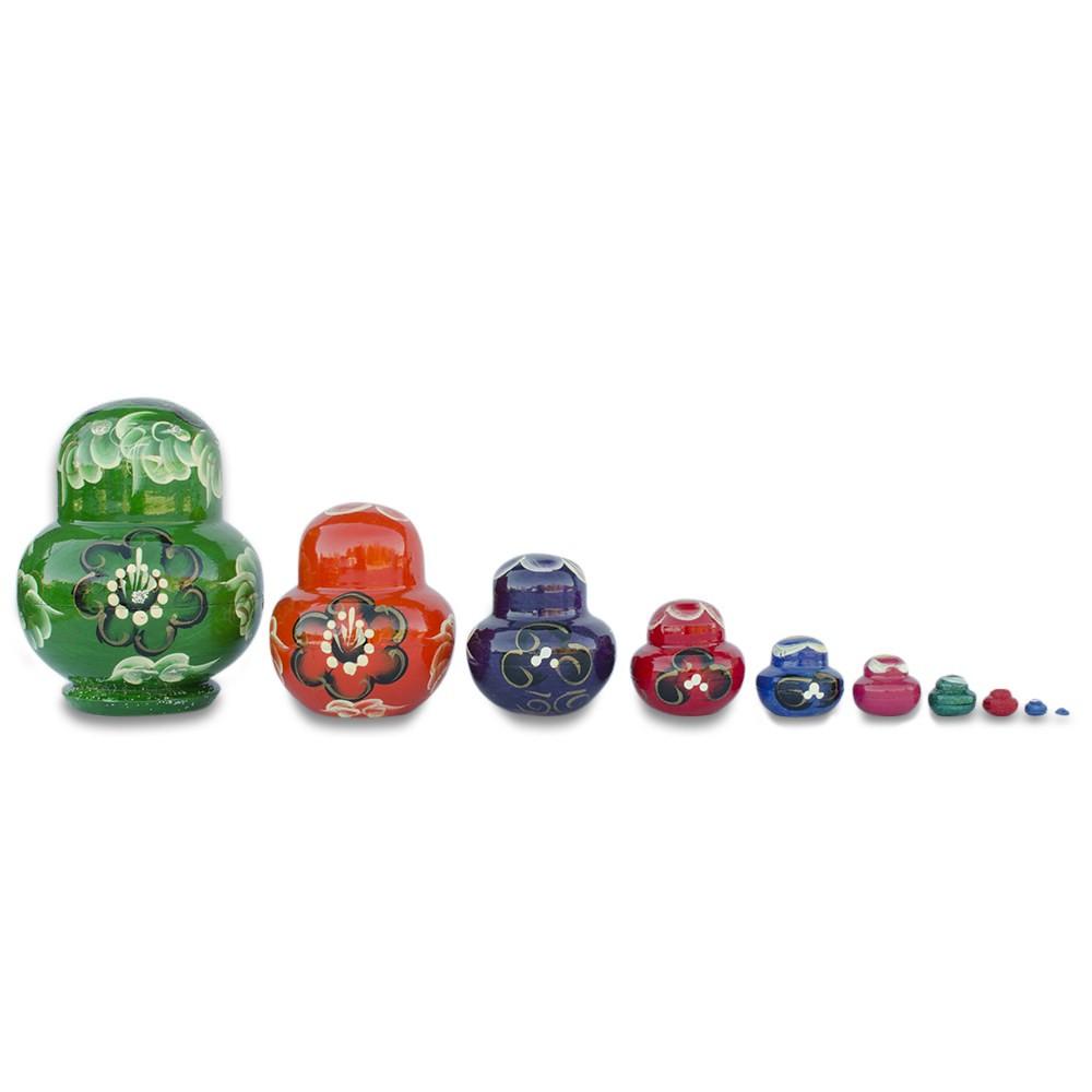 Set of 9 Rainbow Nesting Dolls  4.75 Inches