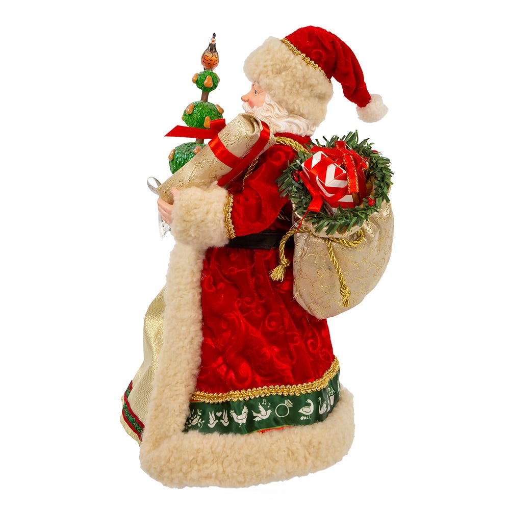Fabriche Musical 12 Days Of Christmas Santa - 10.5 Inch