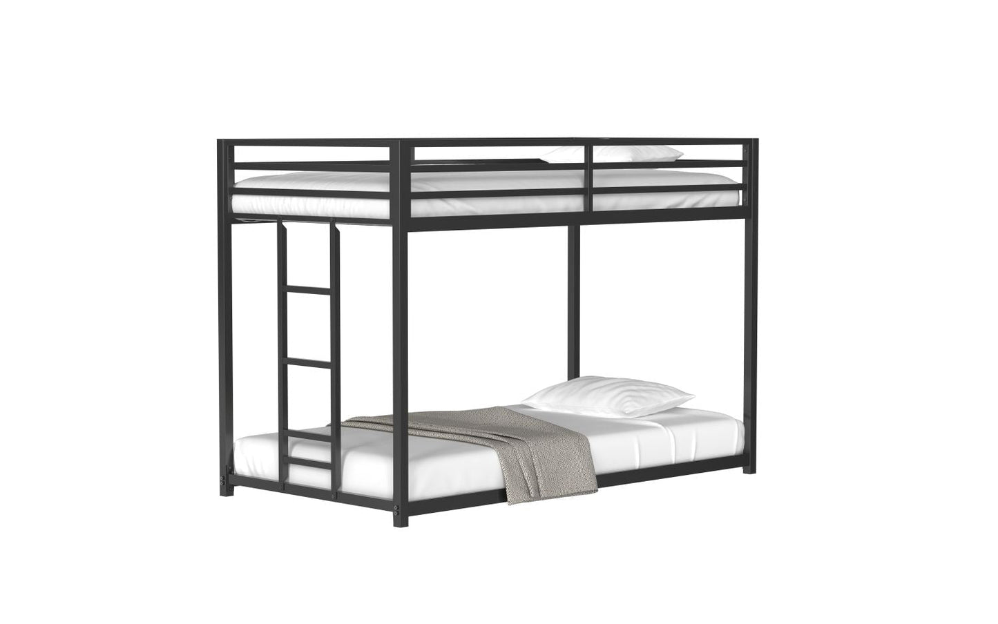 Twin Over Twin Metal Bunk Bed for Kids, ASTM Certified with Guardrails | Just Better Bunk Beds