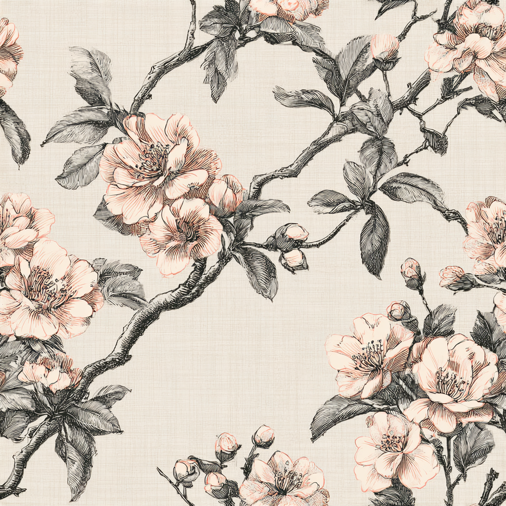 Ink Bloom Camellia Wallpaper
