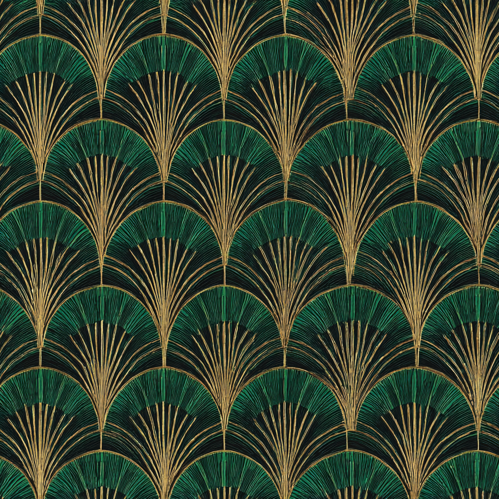 Emerald Deco Bloom Wallpaper