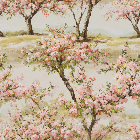 Orchard Blossom Rows Wallpaper