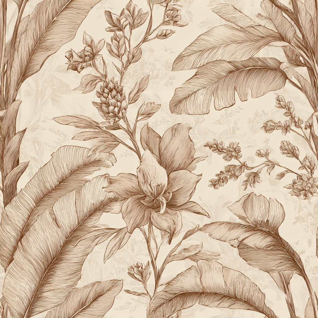 Sepia Botanica Wallpaper