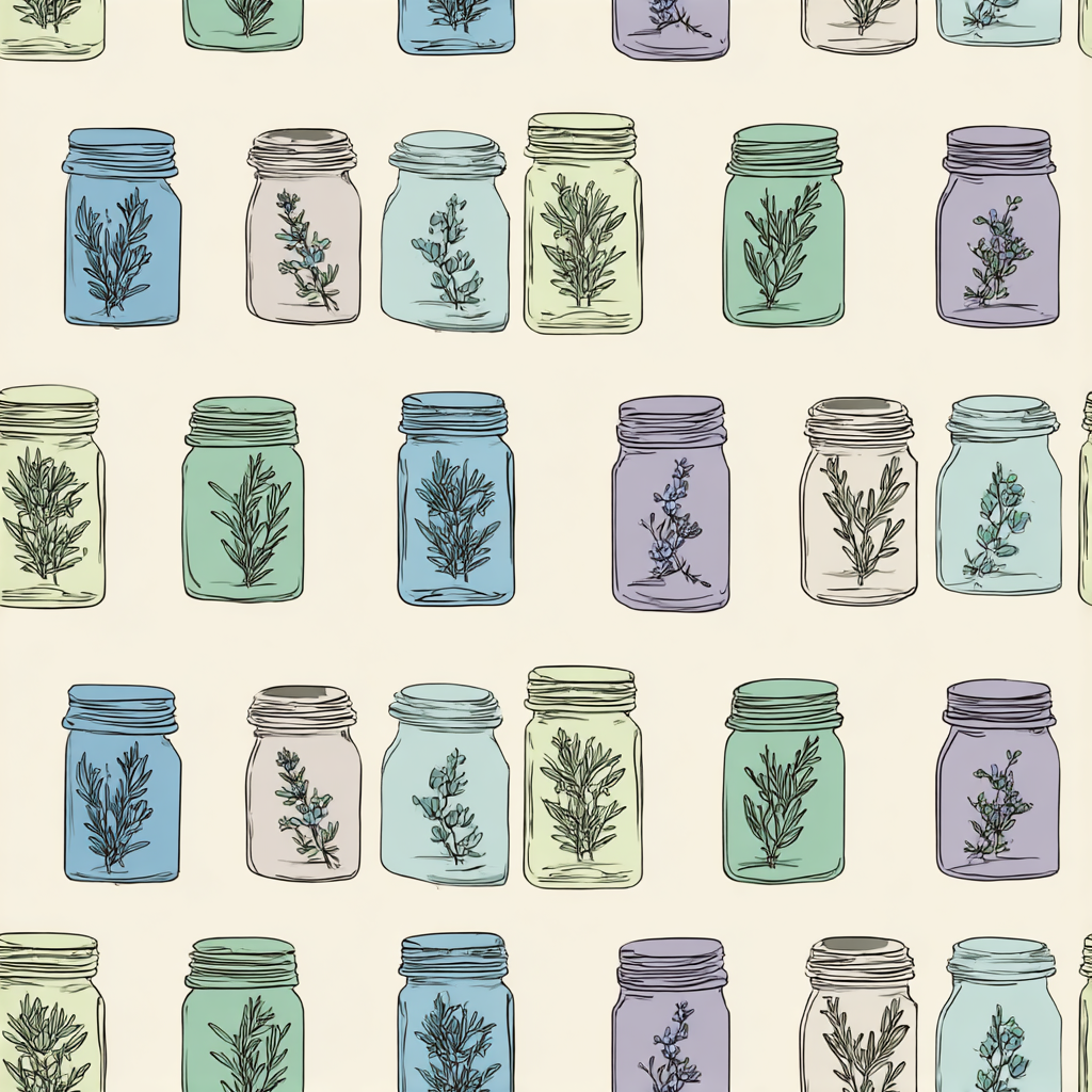 Herbarium Jars Wallpaper