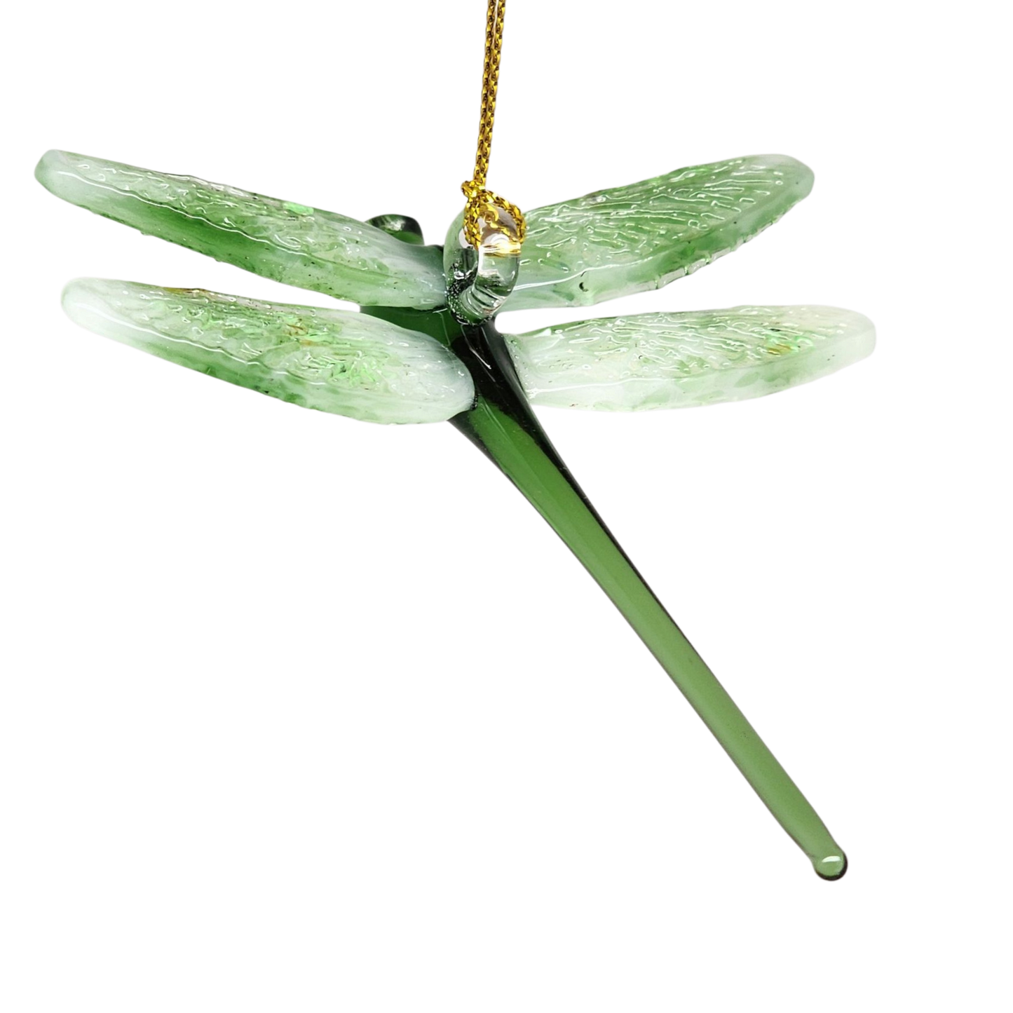 Egyptian Glass Dragonfly Ornament - Green