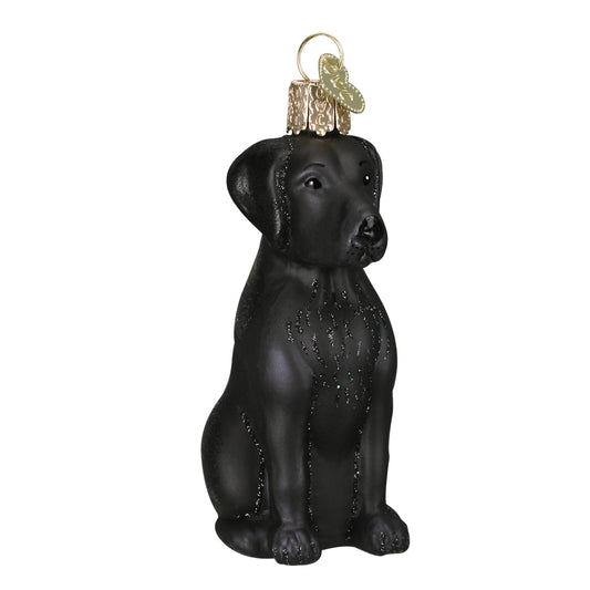 Black Labrador Glass Ornament