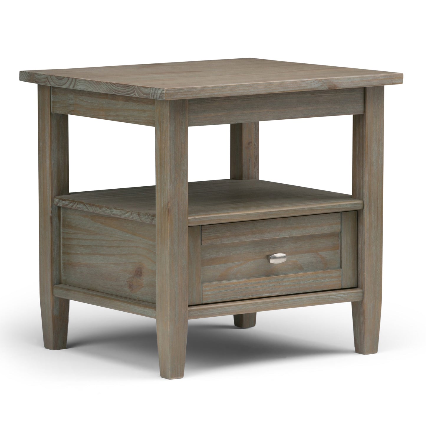 Warm Shaker Solid Wood 20 Inch Wide Transitional End Table