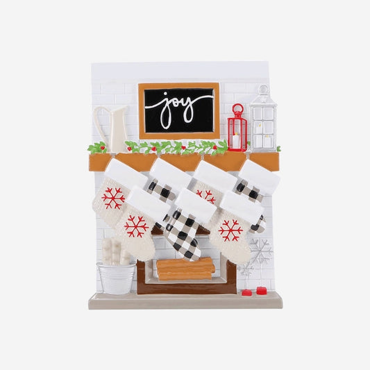 Fireplace Mantle Family of 7 Ornament