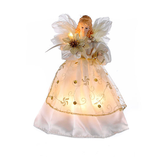 Ivory and Gold Angel Treetop - 9 Inch - 10-Light