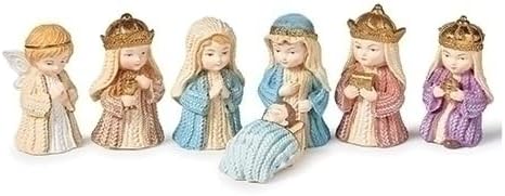 7-Pc Child is Born Knit Pattern Nativity Pagent