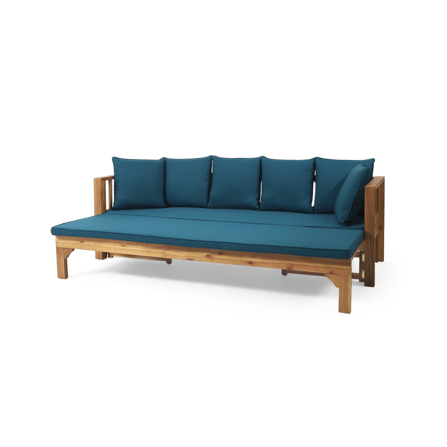 Outdoor Extendable Acacia Wood 3 Seater Sofa