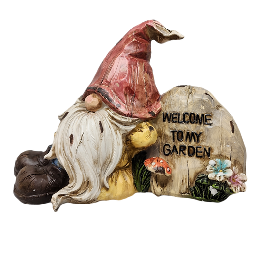 Resting Garden Gnome - 8 Inch - Welcome to my Garden