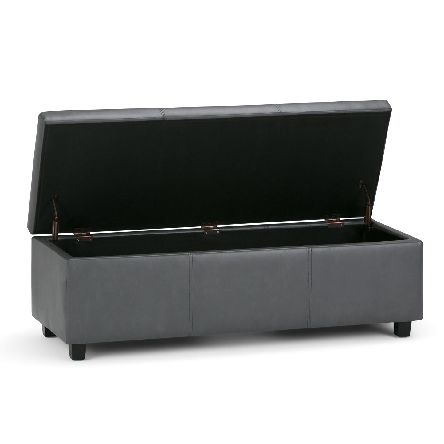 Avalon 48 Inch Wide Storage Ottoman Bench in Stone
