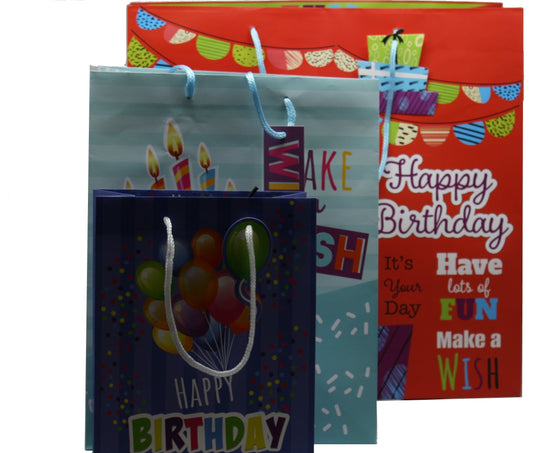 3 Piece Value Birthday Gift Bag Set