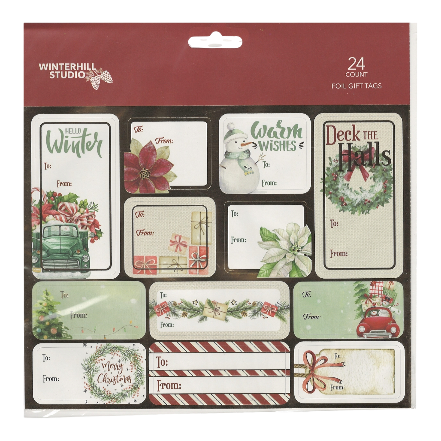 Foil Peel and Stick Gift tags - Gold Classics