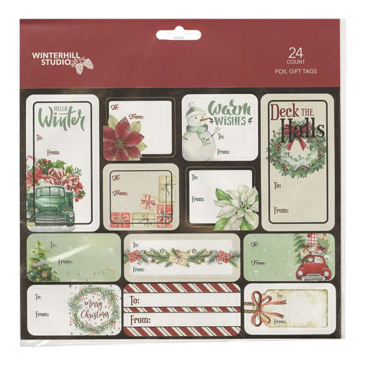 Foil Peel and Stick Gift tags - Gold Classics