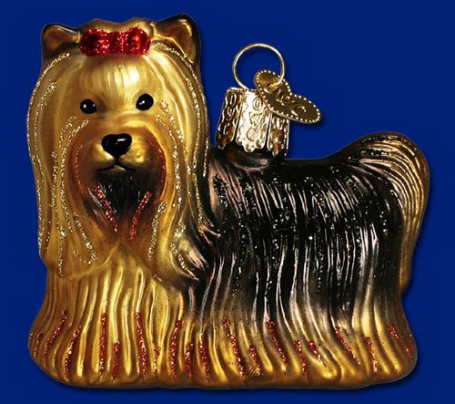 Old World Christmas Yorkie Glass Blown Ornament