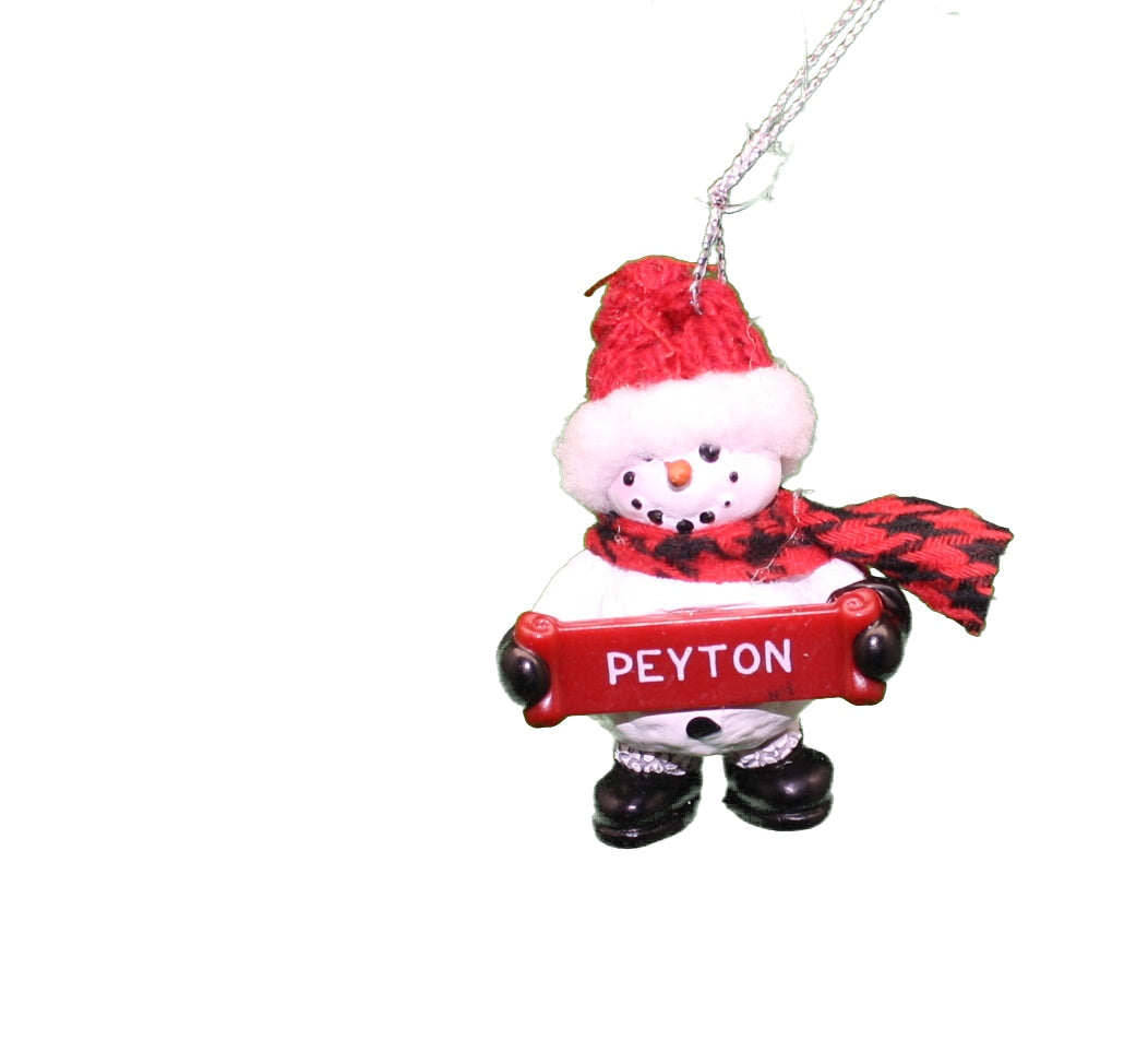 Cozy Snowman Ornament (Letters G - R) -