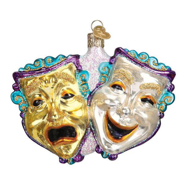 Comedy And Tragedy Glass Ornament
