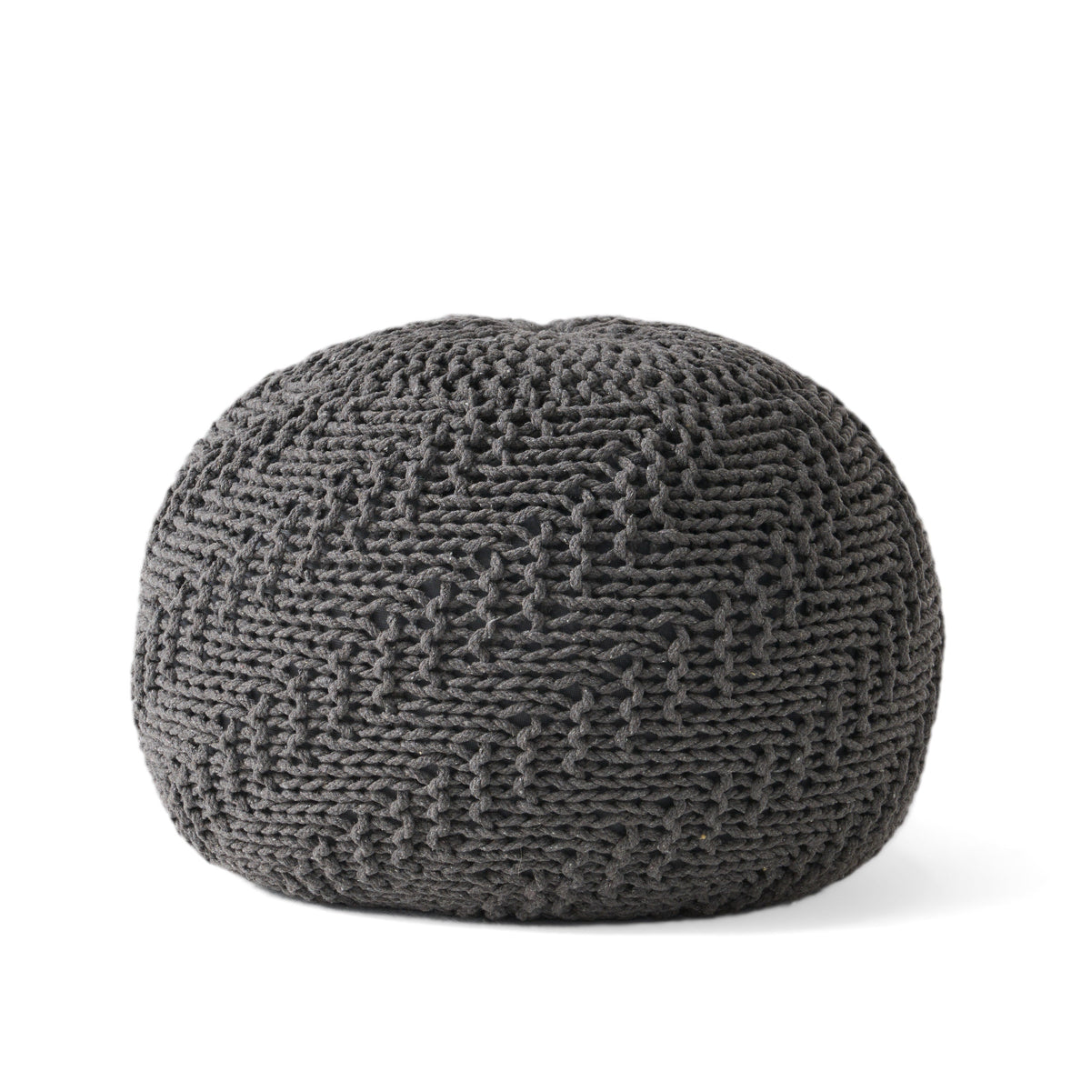 Hazel Knitted Cotton Yarn 20 x 20 Round Pouf