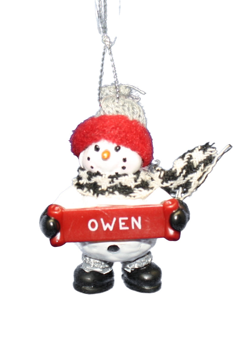 Cozy Snowman Ornament (Letters G - R) -