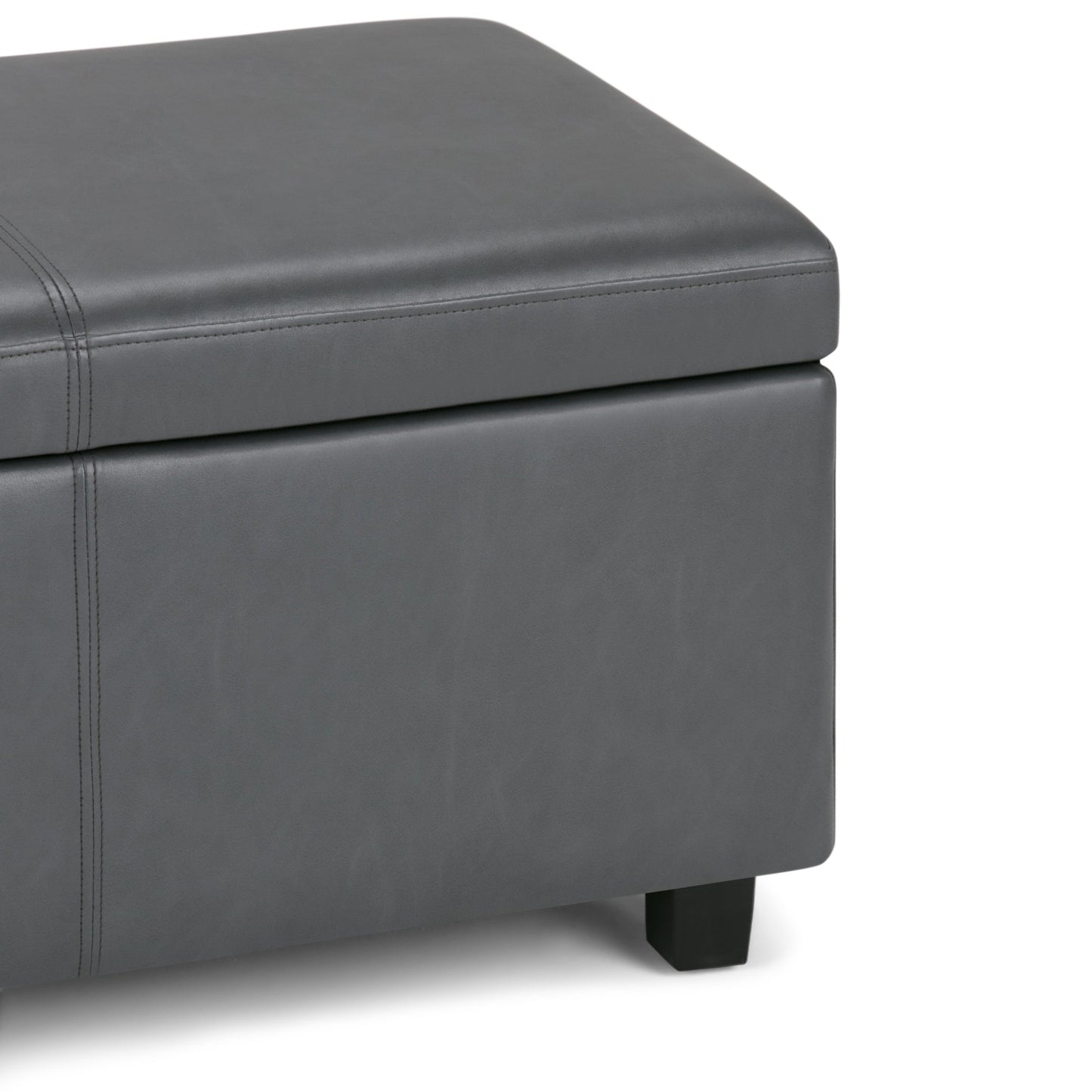 Avalon 48 Inch Wide Storage Ottoman Bench in Stone