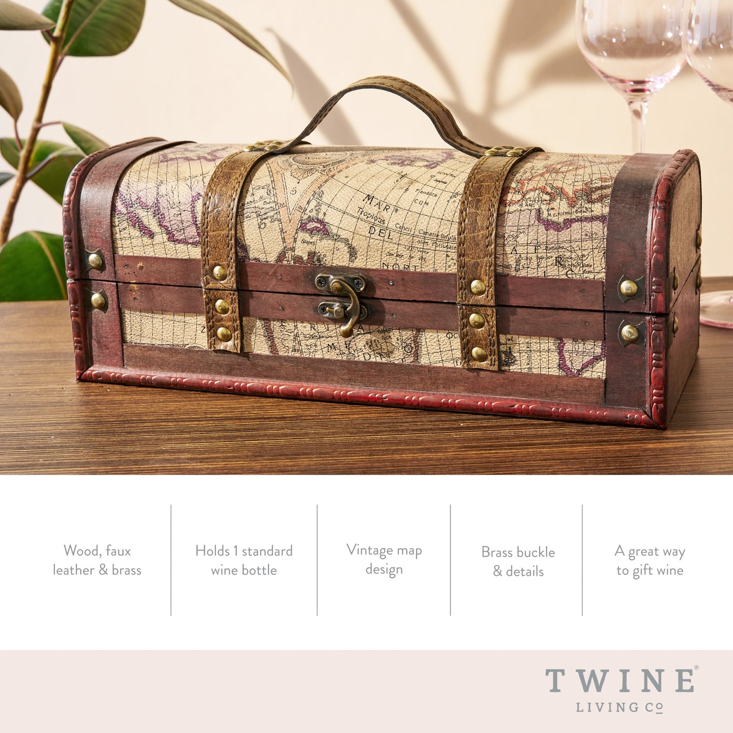 1 Bottle Old World Wooden Wine Box