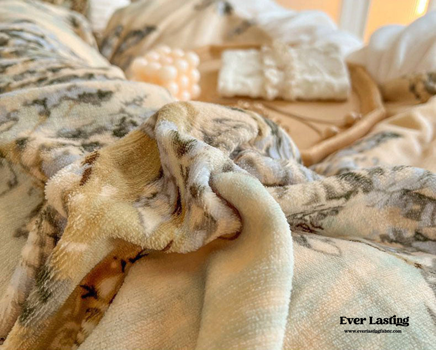 Victorian Inspired Antique Ruffle Bedding Set / Pink Gold