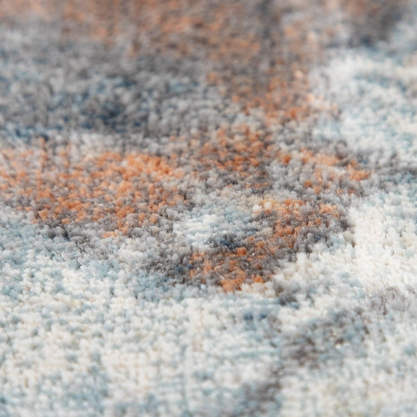 Vintage Rug Low-Pile Abstract Pattern In Brown Cream