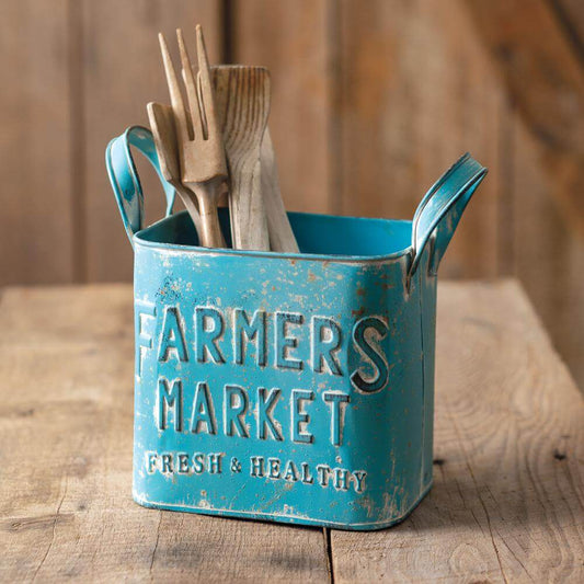 Vintage Rustic Metal Farmers Market Kitchen Organizer