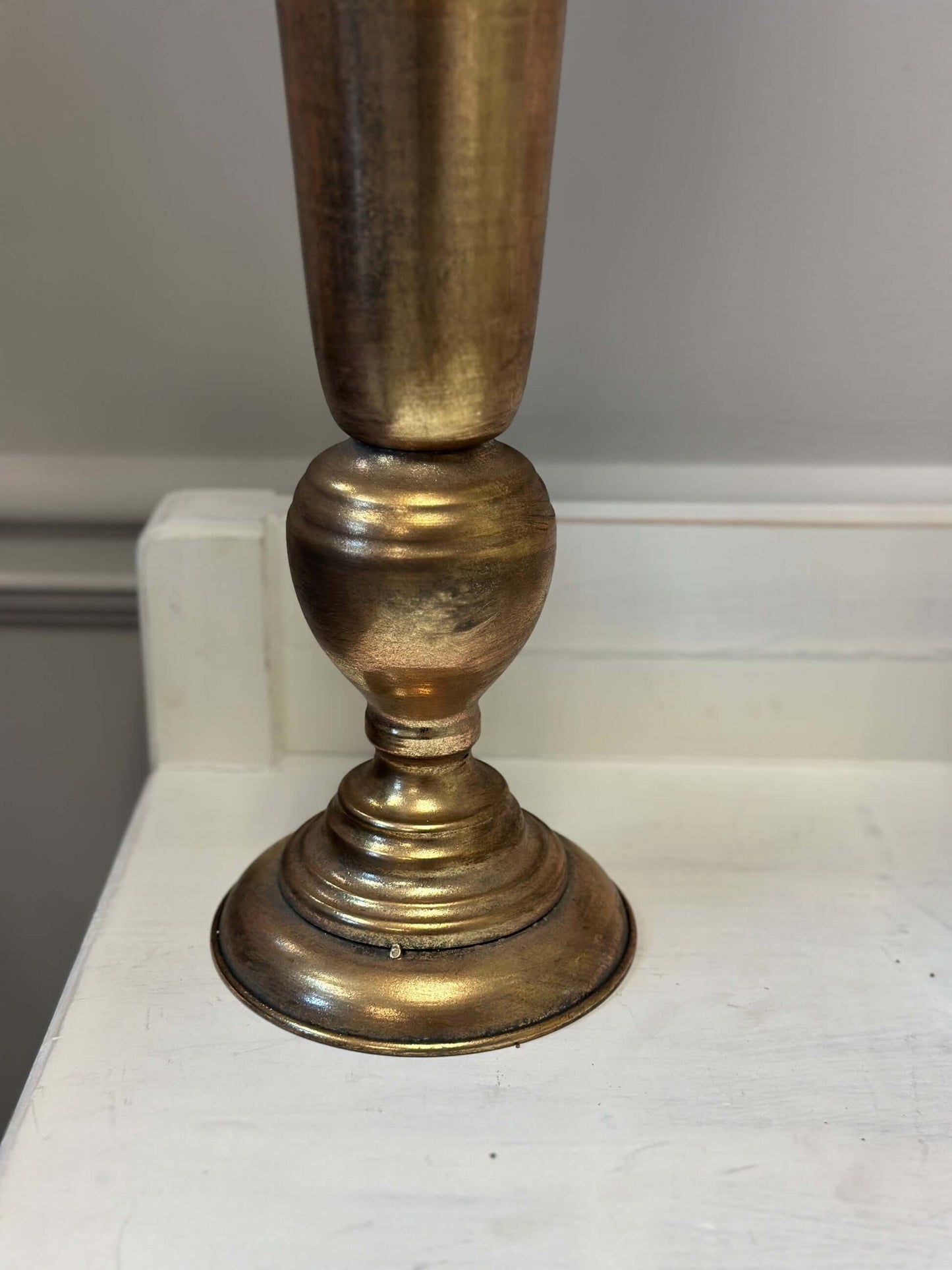 Vintage Tall Gold Trumpet Vase for Floral Arrangements