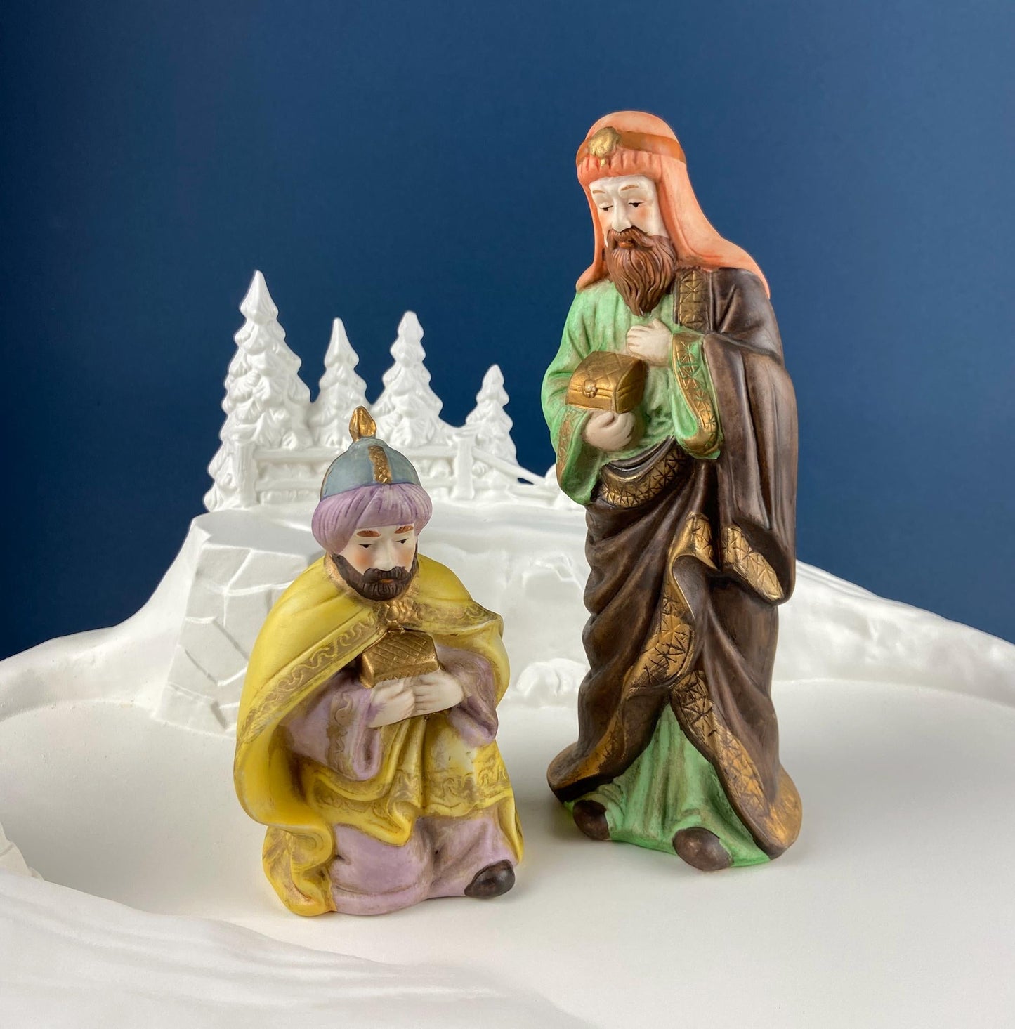 Porcelain Nativity Set. Christmas Fantasy Ltd Nativity Set. 9" Figurines. Seasonal Christmas Display. Beautifully Detailed.