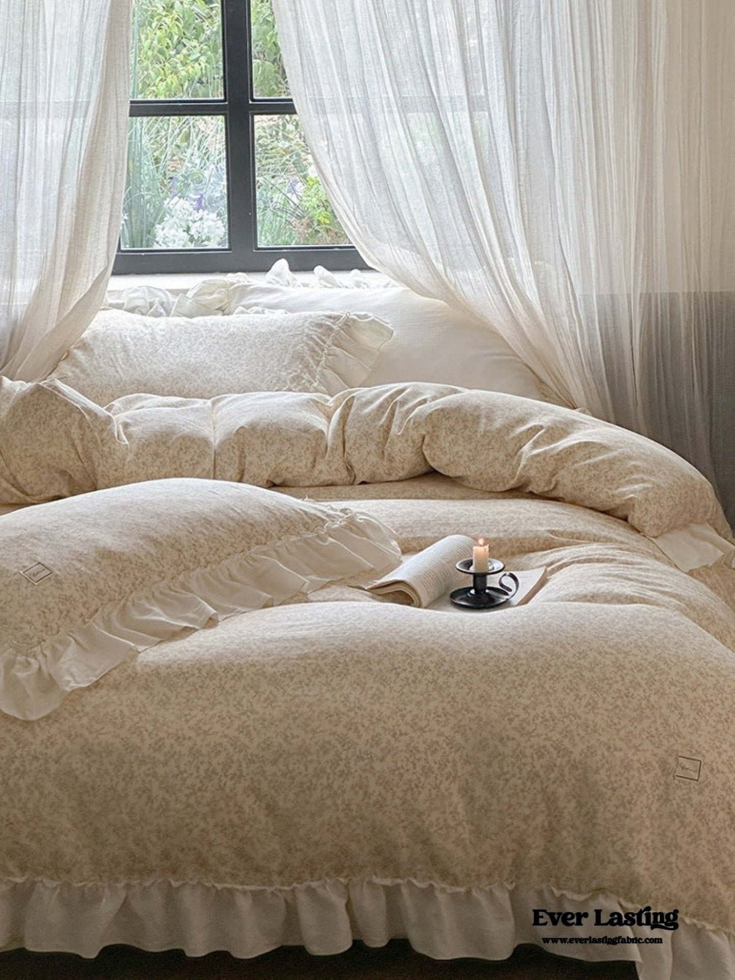 Vivienne Floral Double Gauze Bedding Set / Blue Ocean