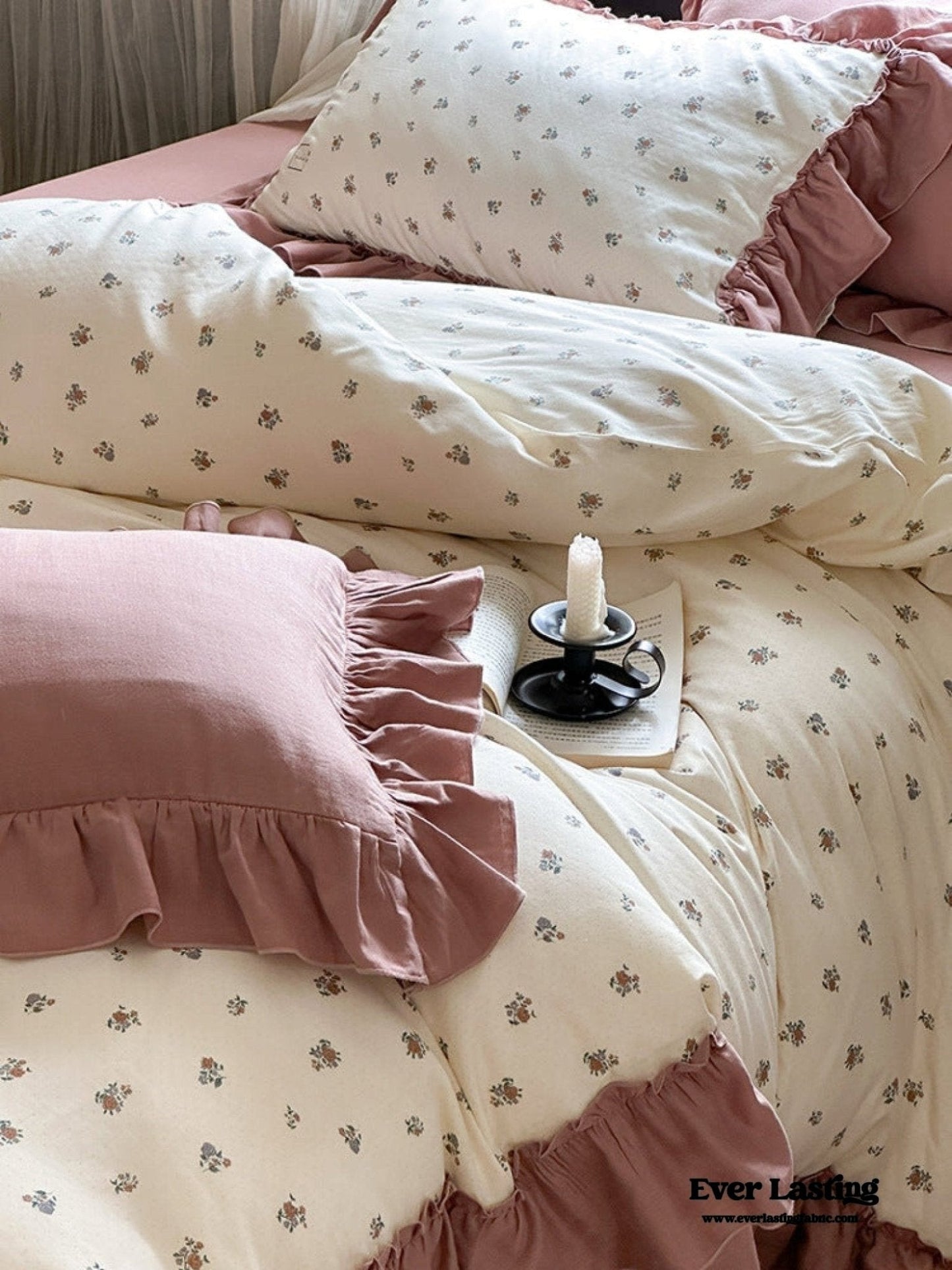 Vivienne Floral Double Gauze Bedding Set / Blue Ocean