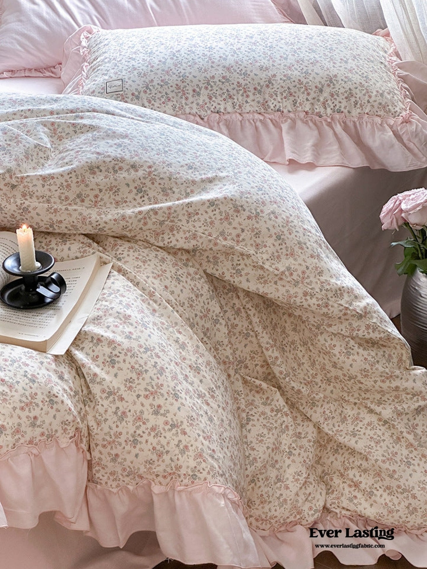 Vivienne Floral Double Gauze Bedding Set / Pale Yellow