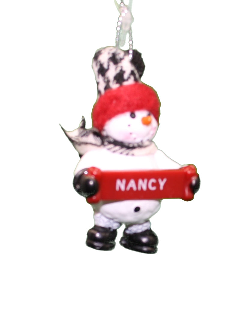 Cozy Snowman Ornament (Letters G - R) -