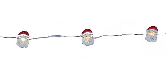 20-Light Battery-Operated LED String Lights - Santa