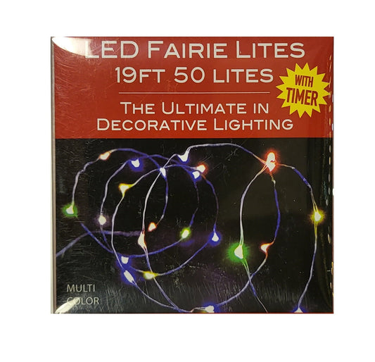50-Light Battery-Operated LED Fairie Light Set - Multicolor