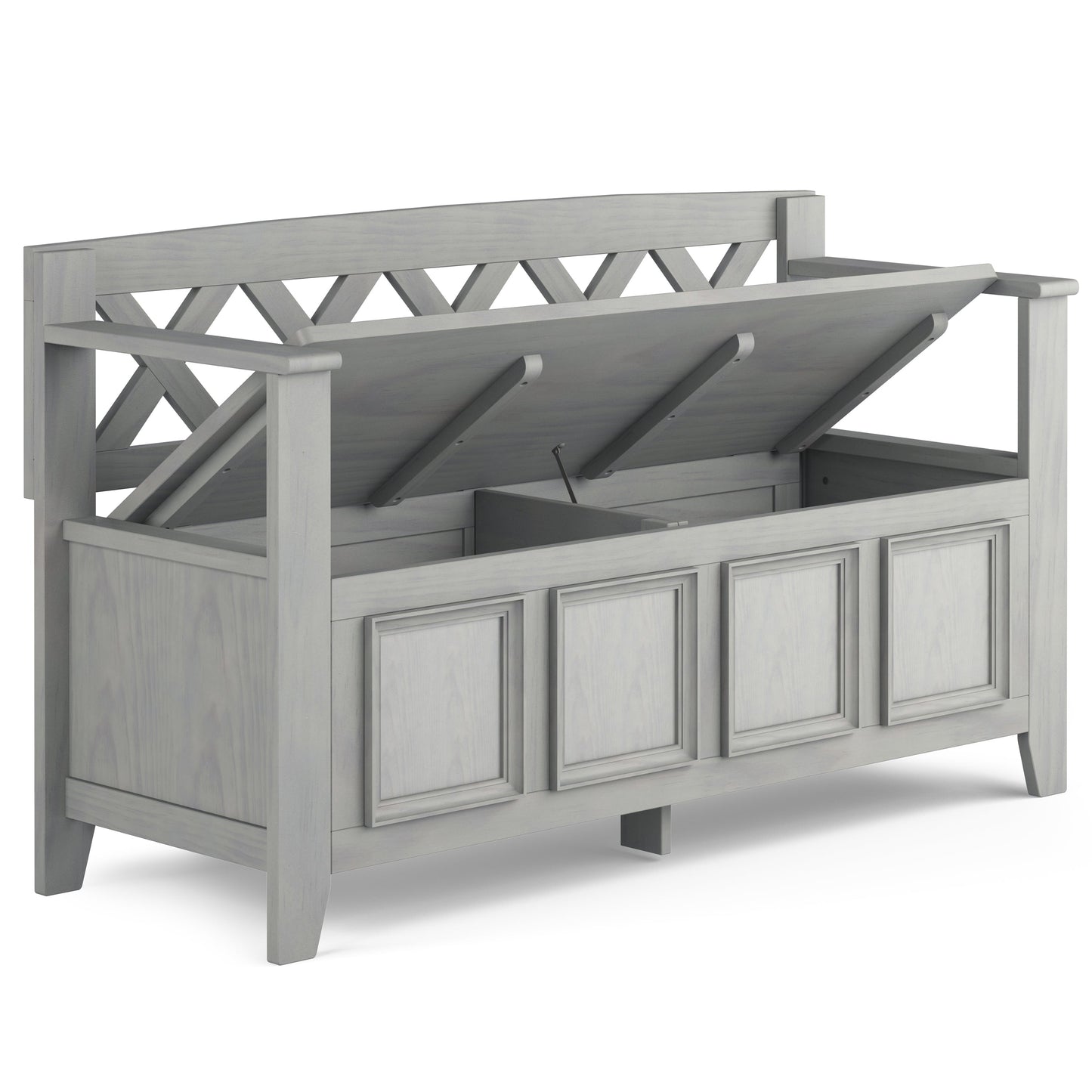 Amherst Solid Wood Entryway Storage Bench in Fog