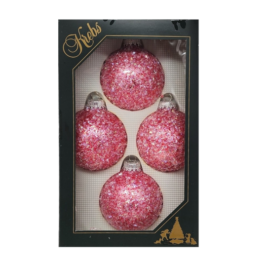 Krebs Value Glass Ball 4 pack - Sugar Ice on Pink
