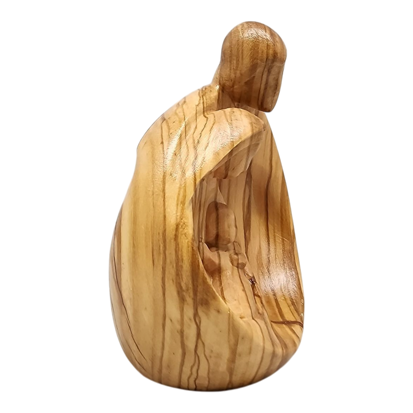 Modern Style Holy Family Carved Nativity - Olive Wood - 4 Inch