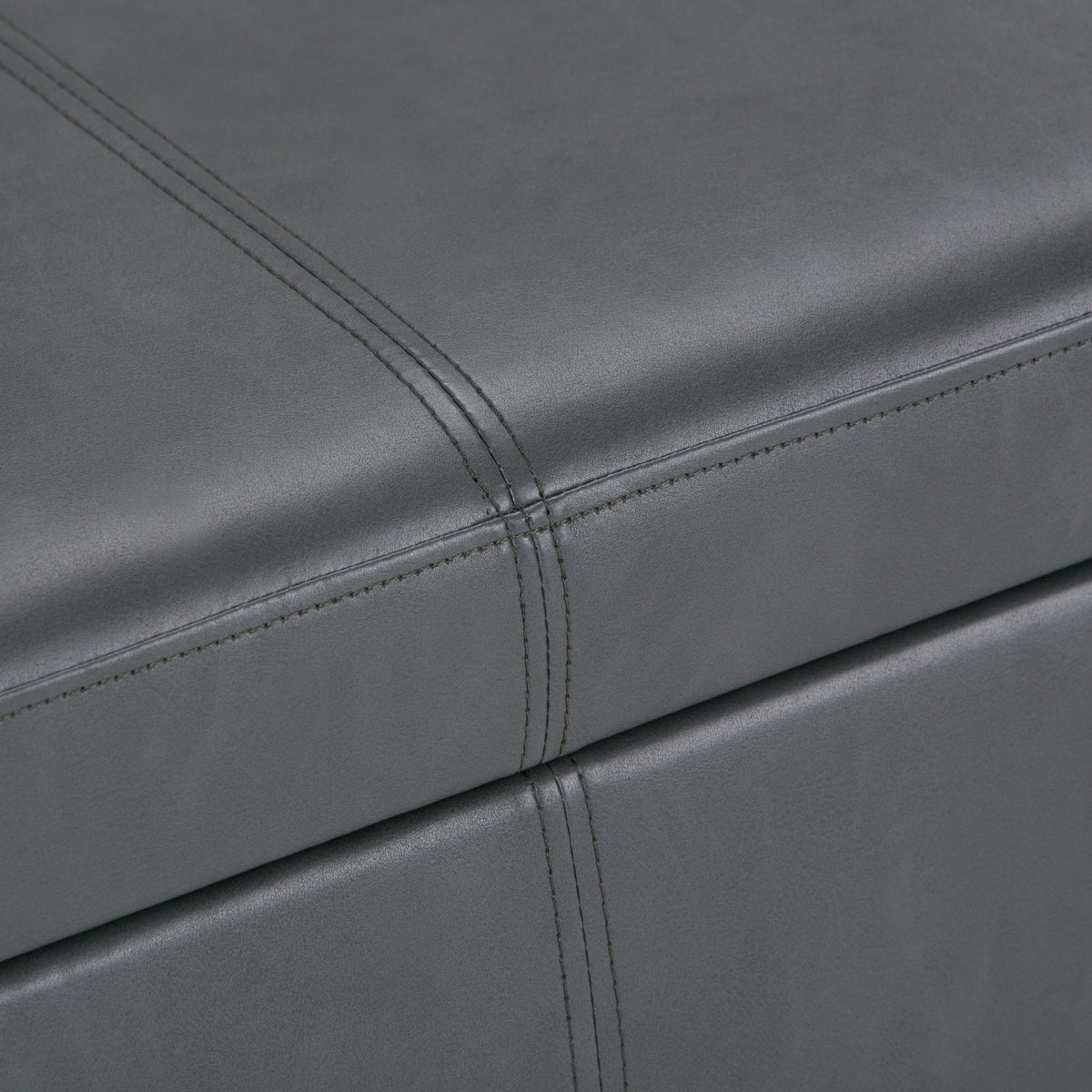 Avalon 48 Inch Wide Storage Ottoman Bench in Stone