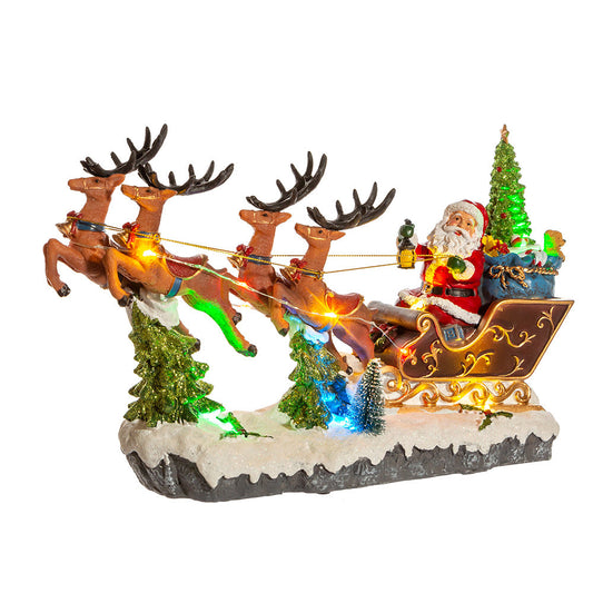 LED Musical Santa and Sleigh Table Piece
