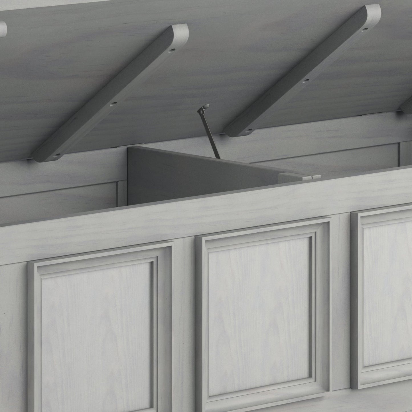 Amherst Solid Wood Entryway Storage Bench in Fog