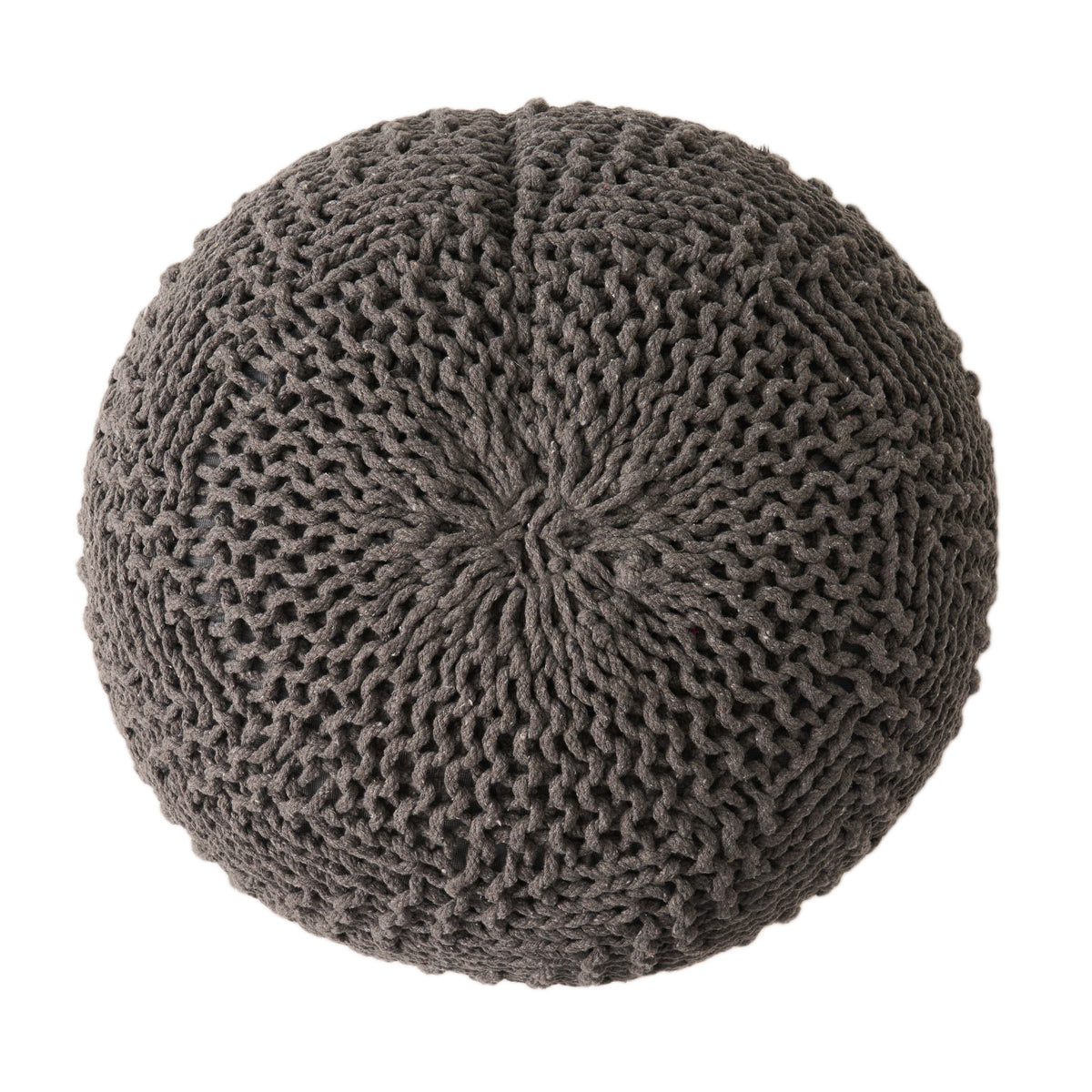 Hazel Knitted Cotton Yarn 20 x 20 Round Pouf