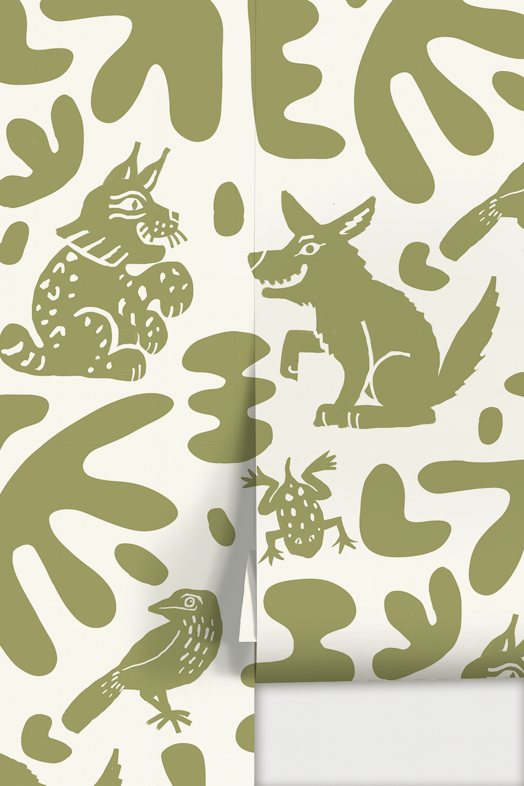Abstract Animales Wallpaper, green