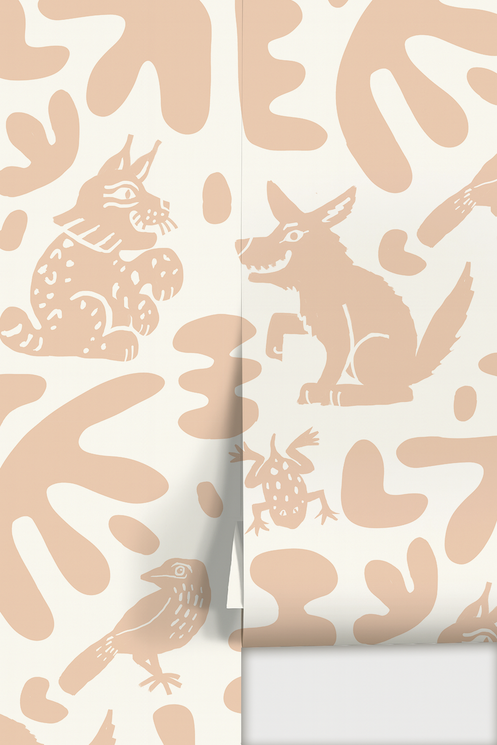 Abstract Animales Wallpaper, peach