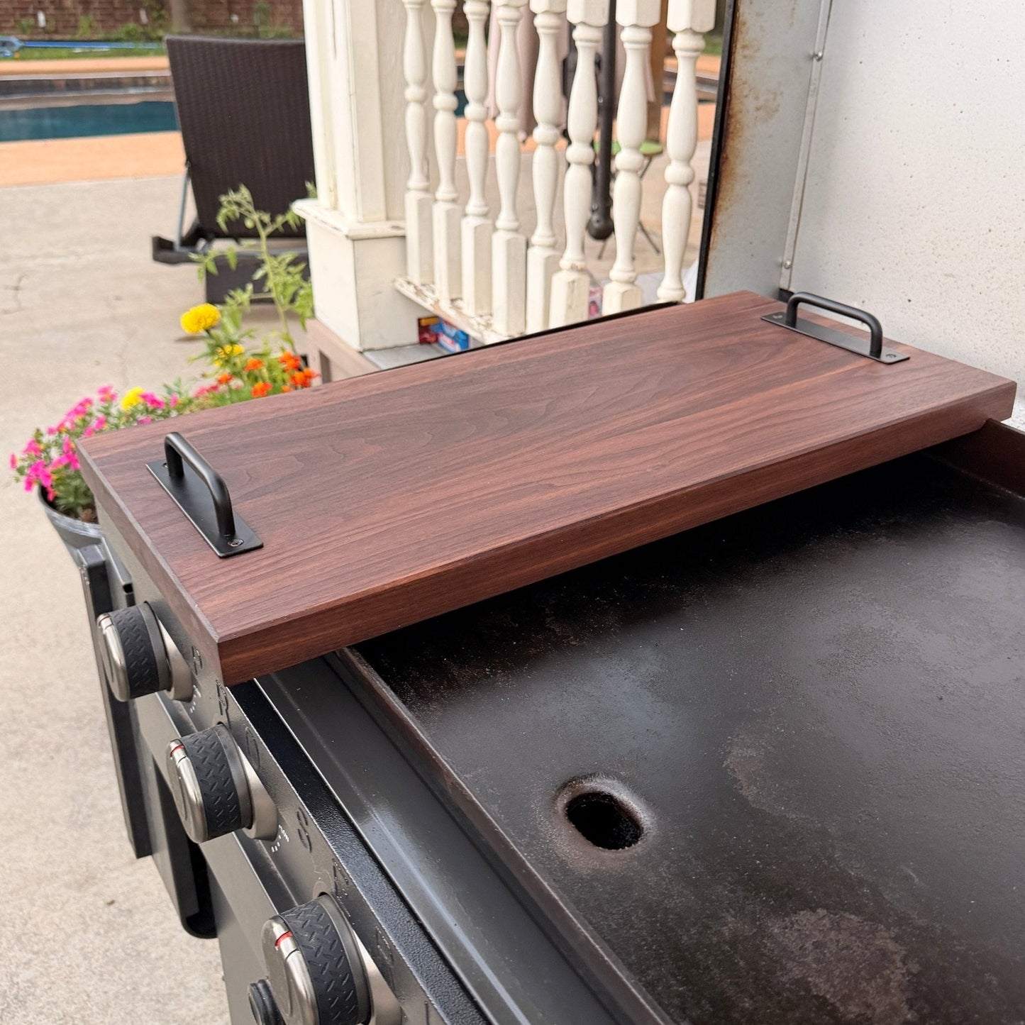 Walnut Griddle Prep Board | Handcrafted Outdoor Cutting Board